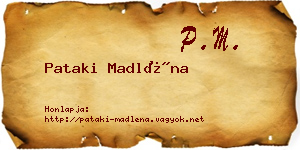 Pataki Madléna névjegykártya
